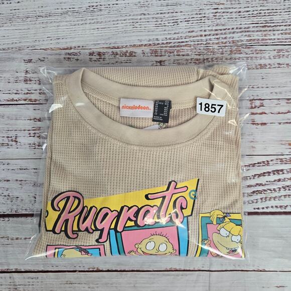 Nickelodeon Rugrats Cartoon Graphic Thermal M/L Long Sleeve Crop Animated 90's - Picture 9 of 9